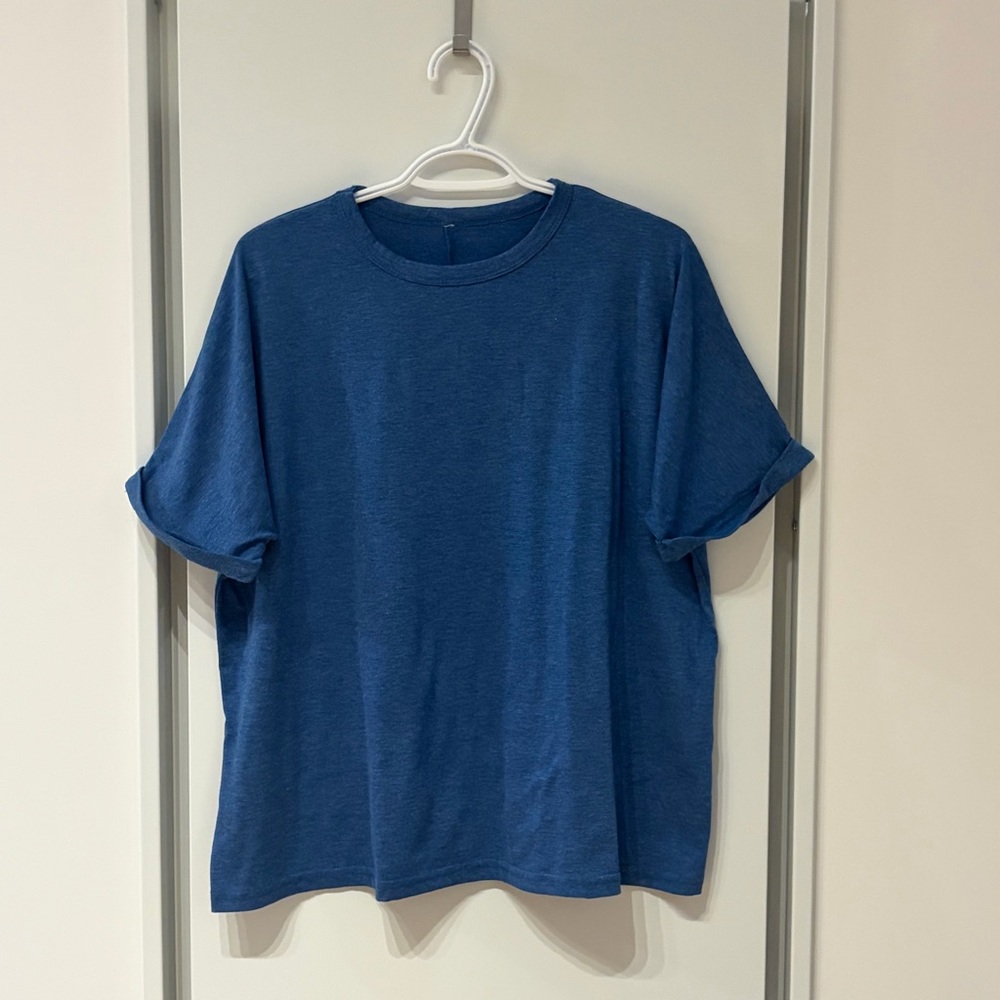 Oversized Boxy Blue T-Shirt (Short Sleeves)